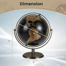 9-Inch Metallic Black World Globe with Metal Stand-Golden by LJGDeals