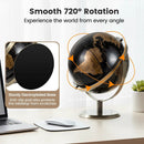9-Inch Metallic Black World Globe with Metal Stand-Golden by LJGDeals