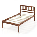 3-Piece Bedroom Bundle: Twin Size Wood Bed Frame + Dining Bench 2/3 Person Entryway Shoe Bench + Rattan Nightstand End Table by LJGDeals