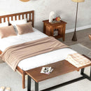 3-Piece Bedroom Bundle: Twin Size Wood Bed Frame + Dining Bench 2/3 Person Entryway Shoe Bench + Rattan Nightstand End Table by LJGDeals