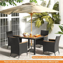 5 Pieces Patio Dining Table Set for 4 with Umbrella Hole by LJGDeals