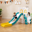 6-in-1 Toddler Slide L-shaped Playground with Basketball Hoop and Ladder by LJGDeals