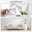 50-Pack 3D Wall Panels PVC Interior Wall Decoration with Diamond Accent-White by LJGDeals