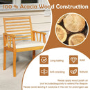 7 Pieces Acacia Wood Patio Dining Set with 1.97 Inch Umbrella Hole and Padded Cushions by LJGDeals