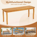 Acacia Wood Outdoor Table and Bench Chairs Set with 1.97 Inch Umbrella Hole by LJGDeals