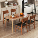 Dining Chairs Set of 2 with Rubber Wood Legs and Faux Leather Upholstered Seat-Black by LJGDeals