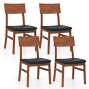Dining Chairs Set of 2 with Rubber Wood Legs and Faux Leather Upholstered Seat-Black by LJGDeals