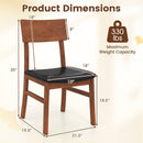 Dining Chairs Set of 2 with Rubber Wood Legs and Faux Leather Upholstered Seat-Black by LJGDeals