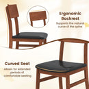 Dining Chairs Set of 2 with Rubber Wood Legs and Faux Leather Upholstered Seat-Black by LJGDeals