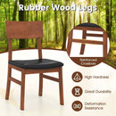 Dining Chairs Set of 2 with Rubber Wood Legs and Faux Leather Upholstered Seat-Black by LJGDeals