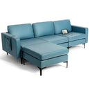 Living Room Deluxe Furniture Set-Accent Chair+Modular L-Shaped Sectional Sofa+LED Coffee Table by LJGDeals