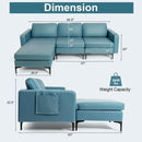 Living Room Deluxe Furniture Set-Accent Chair+Modular L-Shaped Sectional Sofa+LED Coffee Table by LJGDeals
