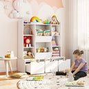47" Children Bookcase Toy Storage Organizer Versatile Storage Cabinet-White by DirectDeals
