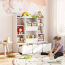 47" Children Bookcase Toy Storage Organizer Versatile Storage Cabinet-White by LJGDeals
