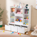 47" Children Bookcase Toy Storage Organizer Versatile Storage Cabinet-White by DirectDeals