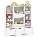 47" Children Bookcase Toy Storage Organizer Versatile Storage Cabinet-White by LJGDeals
