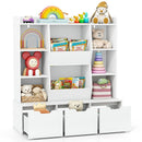 47" Children Bookcase Toy Storage Organizer Versatile Storage Cabinet-White by LJGDeals