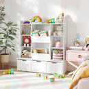 47" Children Bookcase Toy Storage Organizer Versatile Storage Cabinet-White by DirectDeals