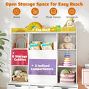 47" Children Bookcase Toy Storage Organizer Versatile Storage Cabinet-White by DirectDeals