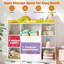 47" Children Bookcase Toy Storage Organizer Versatile Storage Cabinet-White by LJGDeals