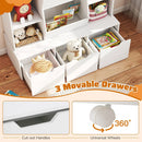 47" Children Bookcase Toy Storage Organizer Versatile Storage Cabinet-White by LJGDeals