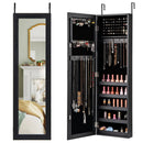 Jewelry Cabinet Wall or Door Mounted Jewelry Armoire with Full-Length Mirror-Black by DirectDeals