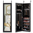 Jewelry Cabinet Wall or Door Mounted Jewelry Armoire with Full-Length Mirror-Black by LJGDeals