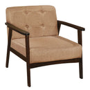 Rubber Wood Frame Accent Chair with Armrest for Living Room by LJGDeals