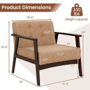 Rubber Wood Frame Accent Chair with Armrest for Living Room by LJGDeals