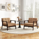 Rubber Wood Frame Accent Chair with Armrest for Living Room by LJGDeals