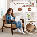 Rubber Wood Frame Accent Chair with Armrest for Living Room by LJGDeals