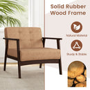 Rubber Wood Frame Accent Chair with Armrest for Living Room by LJGDeals