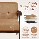 Rubber Wood Frame Accent Chair with Armrest for Living Room by LJGDeals