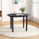 43 Inch Wooden Dining Table with Rubber Wood Legs for 2-4 People-Black by LJGDeals