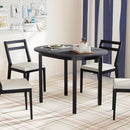 43 Inch Wooden Dining Table with Rubber Wood Legs for 2-4 People-Black by LJGDeals
