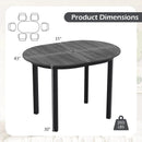 43 Inch Wooden Dining Table with Rubber Wood Legs for 2-4 People-Black by LJGDeals