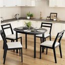 43 Inch Wooden Dining Table with Rubber Wood Legs for 2-4 People-Black by LJGDeals