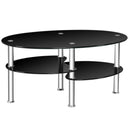 Modern Accent Chair & Tempered Glass Oval Side Coffee Table Set by LJGDeals