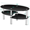 Modern Accent Chair & Tempered Glass Oval Side Coffee Table Set