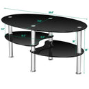Modern Accent Chair & Tempered Glass Oval Side Coffee Table Set by LJGDeals