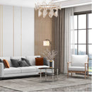 Modern Accent Chair & Tempered Glass Oval Side Coffee Table Set by LJGDeals