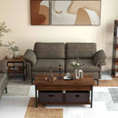 Modern Fabric Sofa and Accent Chair with 2 Side Table for Living Room by LJGDeals