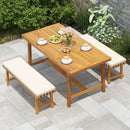 3-Piece Patio Dining Set for 4 People Farmhouse Furniture by LJGDeals