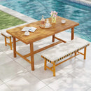 3-Piece Patio Dining Set for 4 People Farmhouse Furniture by LJGDeals