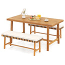 3-Piece Patio Dining Set for 4 People Farmhouse Furniture by LJGDeals