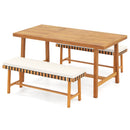 3-Piece Patio Dining Set for 4 People Farmhouse Furniture