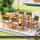 7-Piece Patio Dining Set for 6 People Farmhouse Furniture by LJGDeals