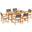 7-Piece Patio Dining Set for 6 People Farmhouse Furniture by LJGDeals
