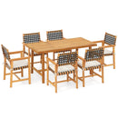7-Piece Patio Dining Set for 6 People Farmhouse Furniture by LJGDeals