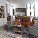 4-Piece Home Furniture Set with 2 Swivel Bar Stools Kitchen Sideboard Sectional Sofa & Glass Coffee Table by LJGDeals